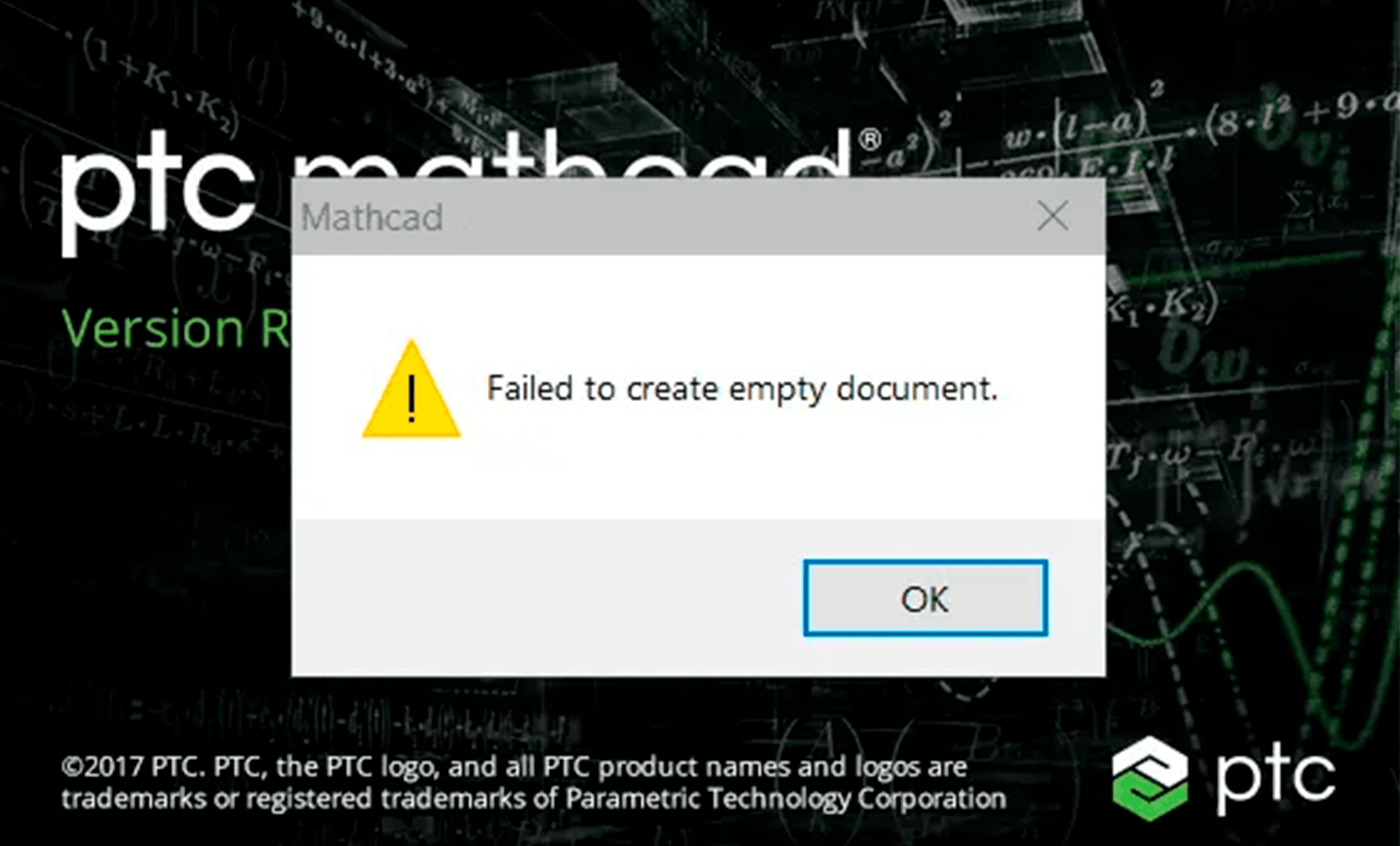 Mathcad «Failed to create empty document» Решение